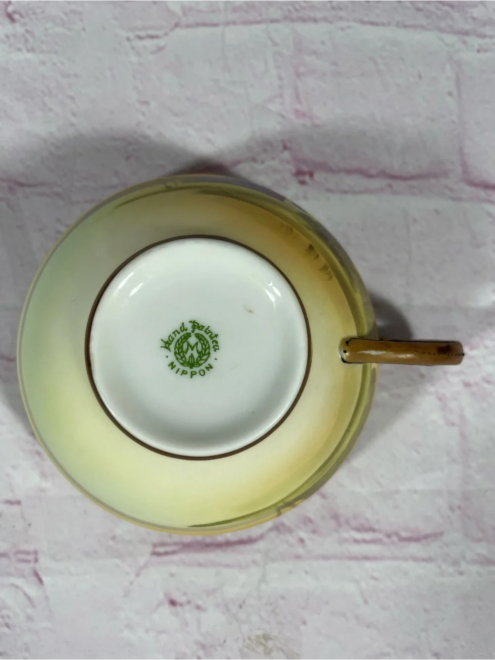 Antique Morimura Nippon Hand Painted Tropical Oasis Teacup and Saucer Set